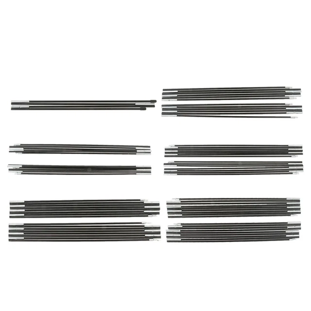 Fiberglass Black Outdoor Camp Tent Pole Kit Rod Replacement Adjustable Tarp Pole