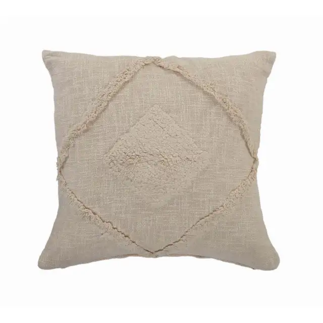 Ox Bay Woven Paths Solid Decorative Double Diamond Cotton Throw Pillow 20" X 20"