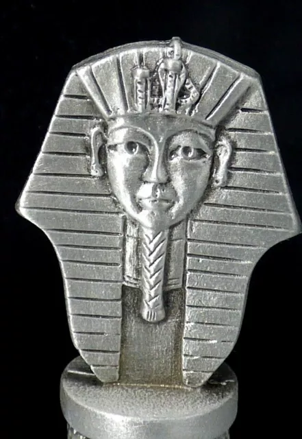 King Tut Thimble Pewter Tone Metal Signed Fort USA Collectible Sewing Vintage 2