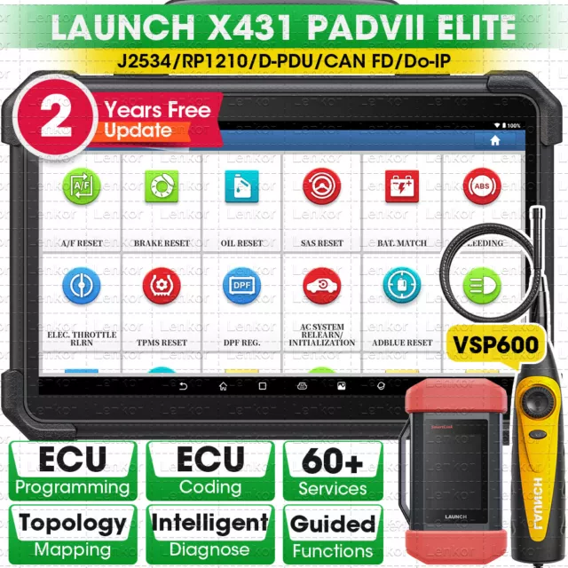 LAUNCH X431 PAD VII ELITE Car Diagnostic Scanner Tool ECU Programming PK PAD V