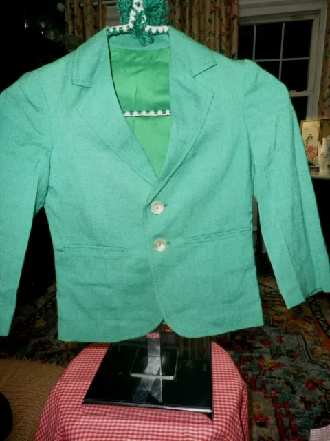 Vintage Boys Imp Originals Kelly Green Linen Weave Suit Size 4