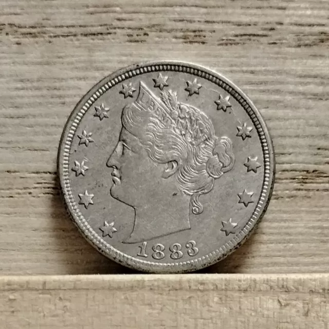 1883 Liberty "V" Nickel "No Cents" US Coin Error Die Breaks