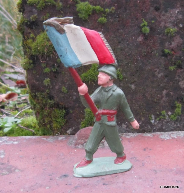 Figurine Ancienne : Soldat Fernand Lefèvre, Porte-Drapeau Colonial XIXème Siècle