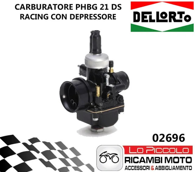 02696 Carburatore Phbg 21 Ds Dell'orto Nero Racing Con Miscelatore E Depressore