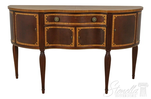 57299EC: COUNCILL CRAFTSMEN Satinwood & Mahogany Sheraton Style Sideboard
