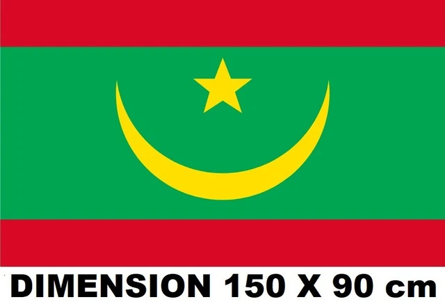 Fanion Drapeau Mauritanie Pour Voiture – 15x10 Cm, Polyester, Imprimé Recto-verso – Décoration Patriotique Pour Rétroviseur Ou Antenne