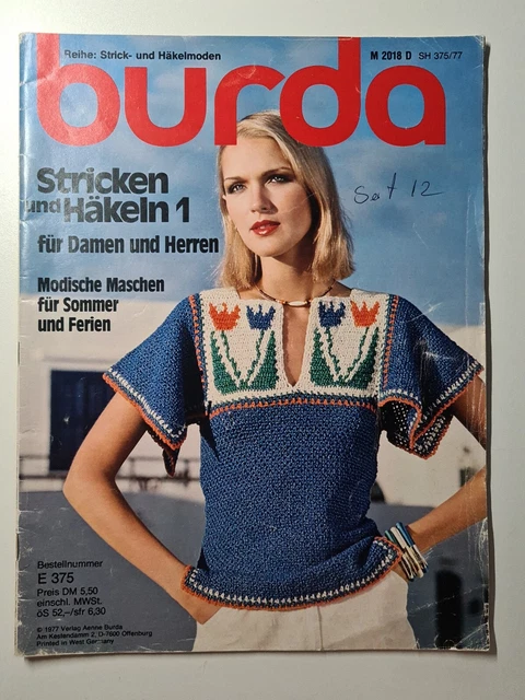 Burda Stricken und Häkeln 1 für Damen und Herren    E375 1977 M2018 D