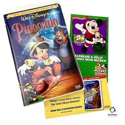 Pinocchio VHS Video Tape 1999 Walt Disney’s Classic 60th Anniversary Edition