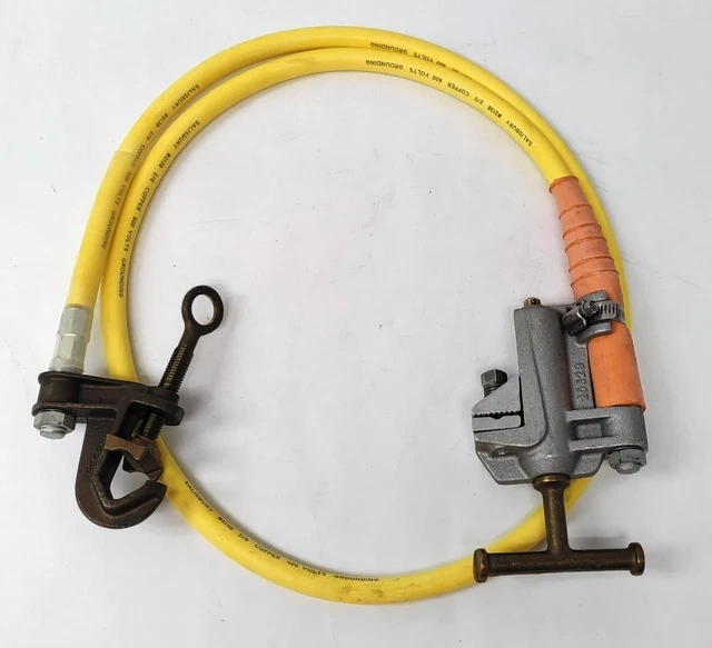6' Salisbury 2138 Single Grounding Cable 2/0-1330W 20523 Jaw Clamp & C Clamp