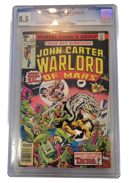 Marvel 1977 John Carter, Warlord of Mars #1 CGC 8.5 Gil Kane Cover Art