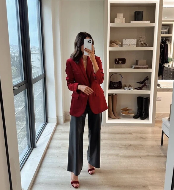 Zara red velvet sales jacket