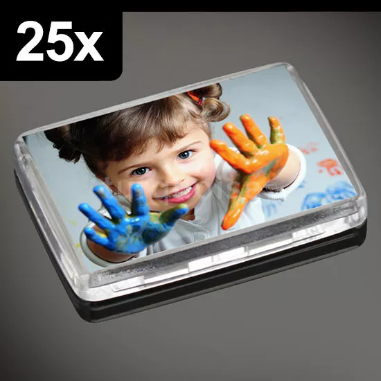 25x Premium Quality Clear Acrylic Blank Photo Fridge Magnets 50 x 35 mm