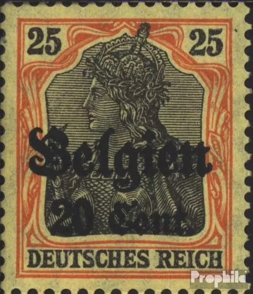 Briefmarken Dt. Landespost in Belgien 1916 Mi 17Za 2 geprüft, weiter Abstand zwi