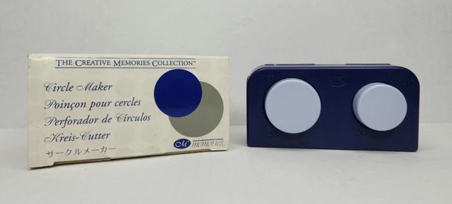 Creative Memories Circle Maker, doble punzón de papel 1 1/2"" y 1 1/4"" con caja