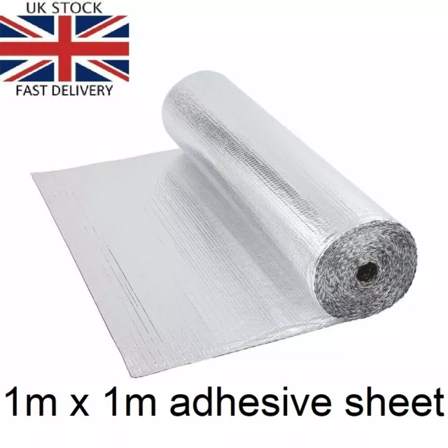 TRiX 1x1M meter Adhesive SILVER High Temperature Reflective Heat Sheet Wrap car