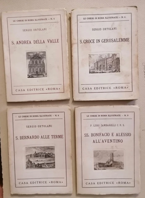 Lotto 8 Libri Chiese di Roma Illustrate N. 4/6/8/9/10/11/12/15/ORIGINALE Anni'30