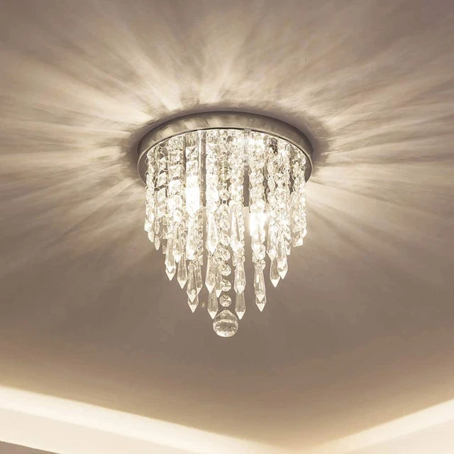 Mini Chandelier, Crystal Chandelier Lighting, 2 Lights, Flush Mount Ceiling Ligh