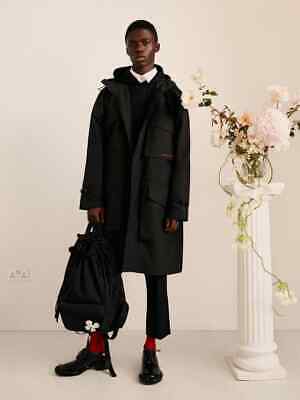 BNWT Simone Rocha x H&M Mens Black Trench Coat Size M Medium