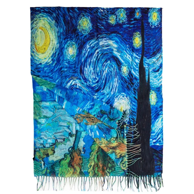 Sciarpa Arte Toocool - Stola Con Opere Klimt/Van Gogh, Unisex - Foto 5