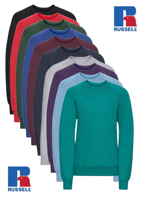 Russell Schoolgear Bambine Ragazzi Bambini Raglan Felpa Maglione