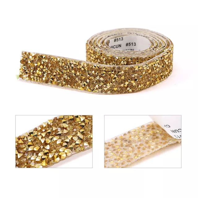 1 Yard Glitter Rhinestone Chain Tape Trim Resin Crystal Decoration DIY Belt