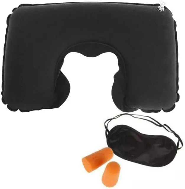 Zone Tech 3 Piece Lightweight Travel Set-Neck Pillow ,Eye Mask , Ear Plugs