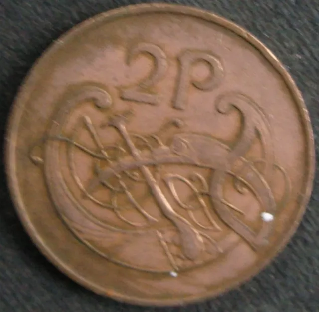 Irland 2 Pence (Pingin) 1971 EIRE - Tier / Vogel / Darstellung aus Handschrift