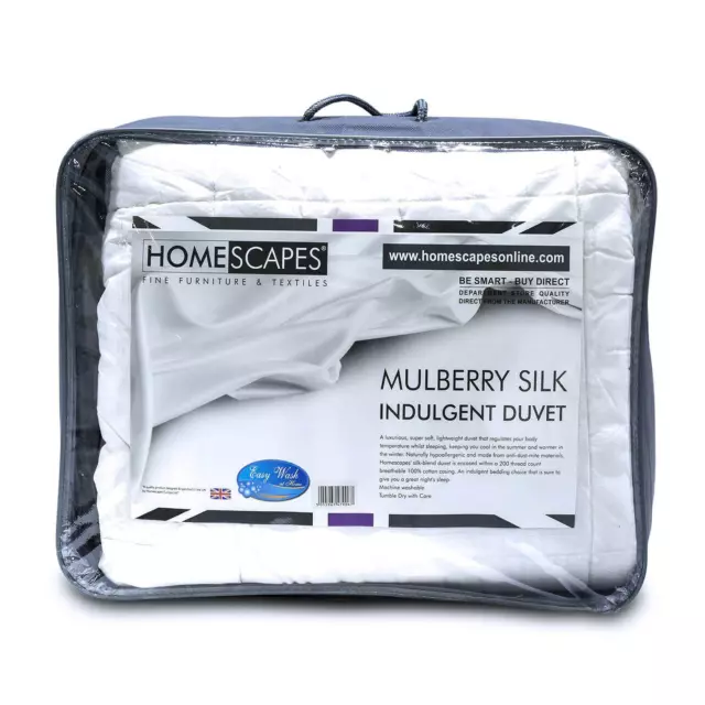 Natural Mulberry Silk Duvets 4.5 and 13.5 Togs for Summer & Winter Season