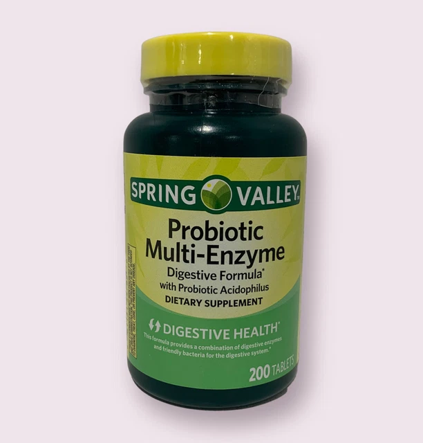 SPRING VALLEY PROBIOTIC MultiEnzyme Digestive Formula Tablets 200 Ct