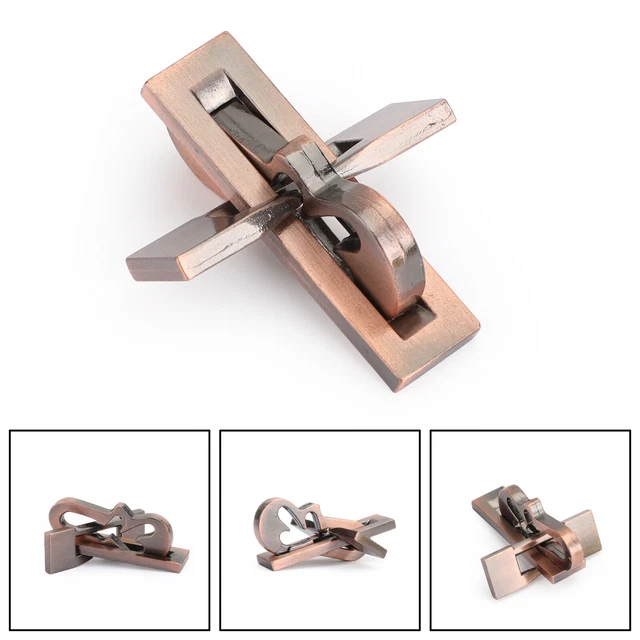Vintage Alloy Puzzle Box Metal Lock Toys IQ Mind Brain Teaser Game Plane Lock US