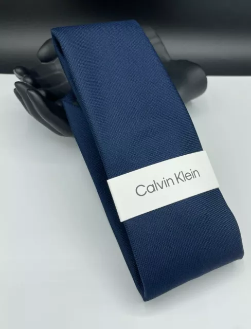 Calvin Klein Men's Silk Blend Tie ~ Navy Blue ~ Micro Texture ~ MSRP: $69.50