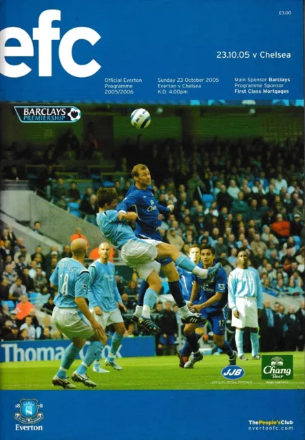 Everton v Chelsea programme, Premier League, October 2005