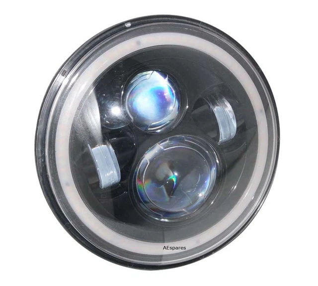 2 Supports Anneau Phare Rond 7 Pouces LED - Compatible JK TJ, Noir Mat Métal Robuste