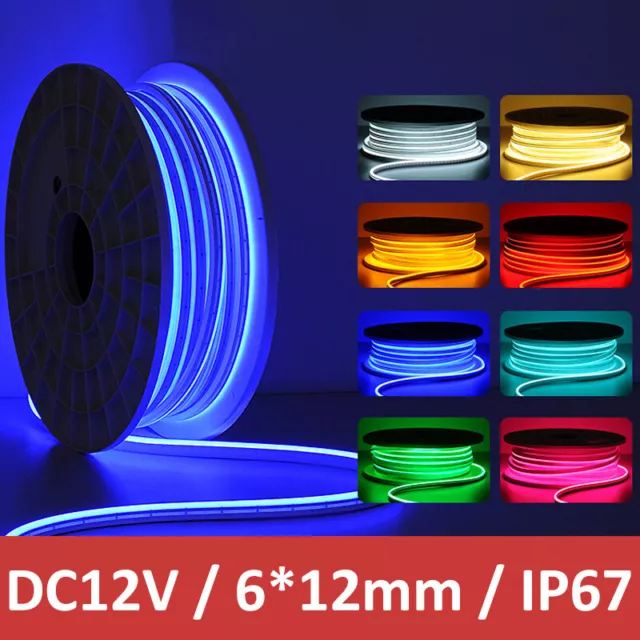 15m DC12V Flex LED Neon Rope Light Strip Waterproof Silicone Room Boat Car Decor