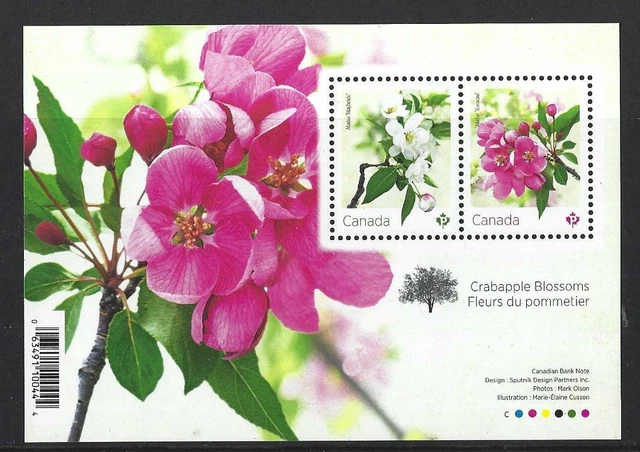 Canada 2021 Crabapple - Veste Fleurs Feuillet non Montés Excellent État , MNH