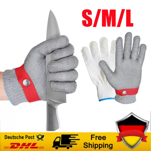 Stechschutzhandschuhe Edelstahl Kettenhandschuh Sicherheits-Handschuh Arbeit Set