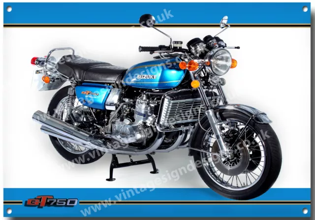 Gt 750 Moto Métal Signe. Vintage Motos. Classiques Bikes.blu