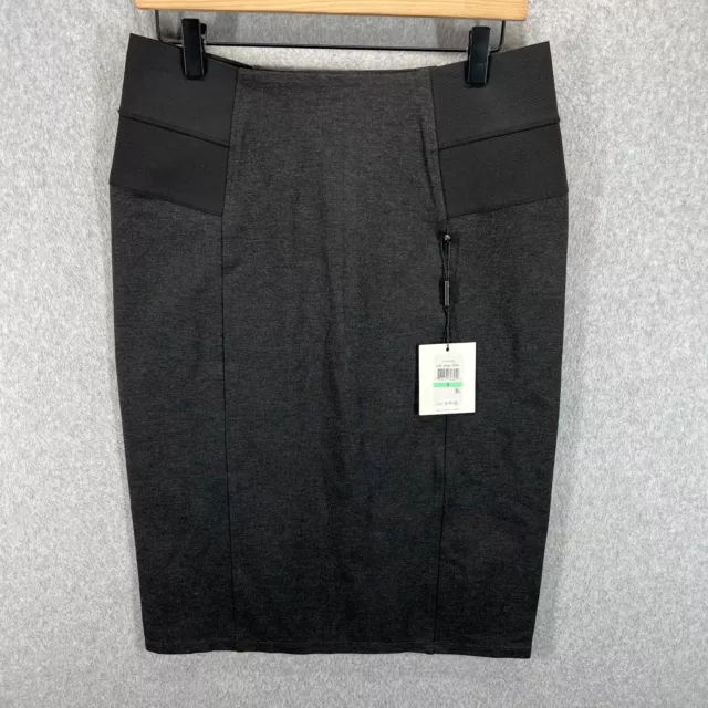 Calvin Klein Pencil Skirt Womens 8 Ponte Knit Black Work Career Knee Length NWT