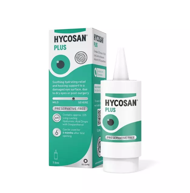 Hycosan Plus+ konservierungsmittelfreie schmierende Augentropfen 7,5 ml