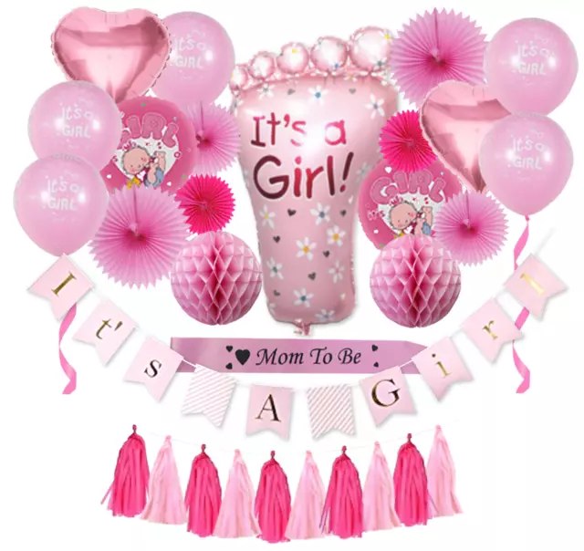 477 piece - Baby Shower Decorations for Girl by RainMeadow