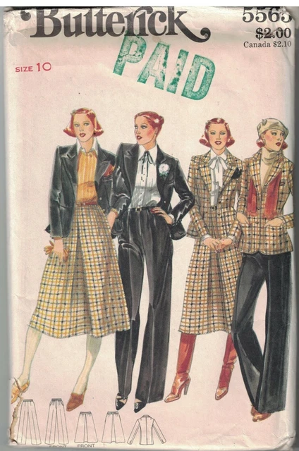 5565 Vintage Butterick SEWING Pattern Misses Lined Fitted Jacket Skirt Pants OOP