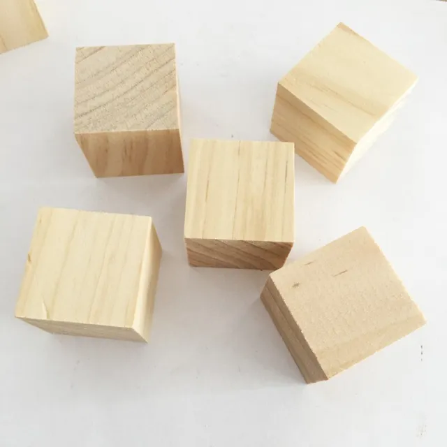 Cubos de madera de primera calidad para paquete de artesanía hágalo usted mismo de 20 bloques sin terminar