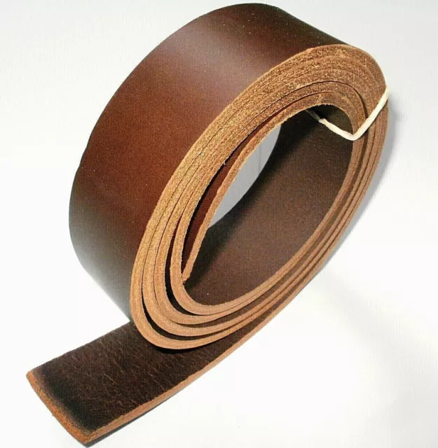 3.5mm Thick Italian Brown Veg Tan Leather Belt Straps Brown 150cm - 60 inch Long