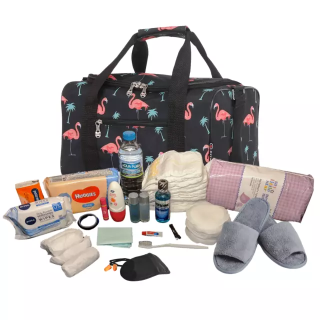 Pre Packed Maternity Hospital Luxury Birth Bag Flamingo Newborn Baby