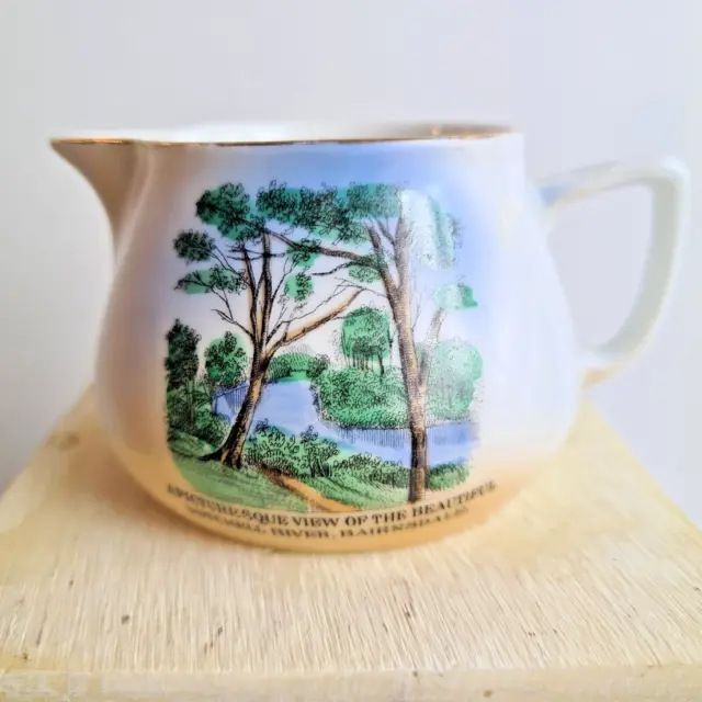 Vintage Royal Scenic China Milk Jug Creamer Mitchell River Bairnsdale Souvenir