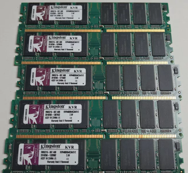 Barrette mémoire RAM Kingston KVR400X64C3A/512 512MB DDR PC 400 CL3