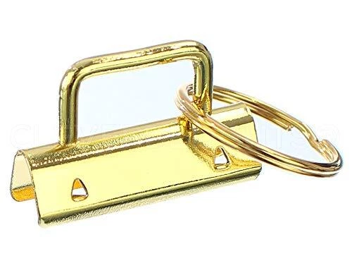 1.5" Key Fob Hardware Set with Key Rings - 50 Sets - Gold Color - 1 1/2 Inch ...