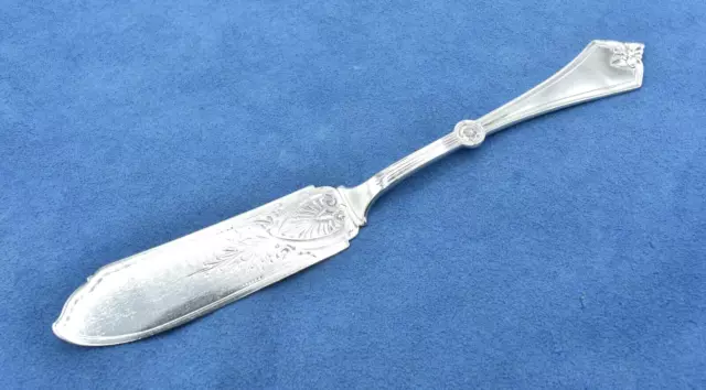 1868 Antique Gorham ROSETTE Sterling Silver Solid Brite Cut Master Butter Knife