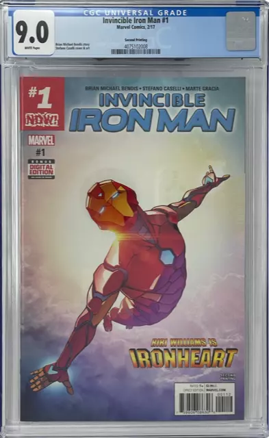 Invincible Iron Man 1 CGC 9.0 2nd Print Riri Williams