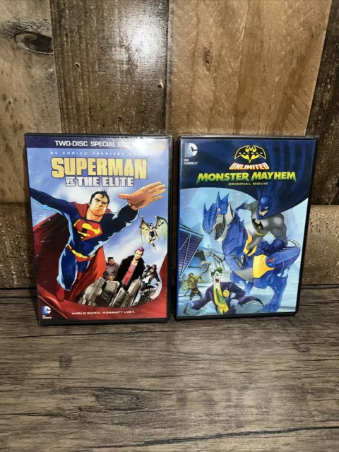 Superman Vs. the Elite And Batman Unlimited  Monster Mayhem DVDs Both Sealed